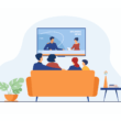 image showing Tv watching illustration