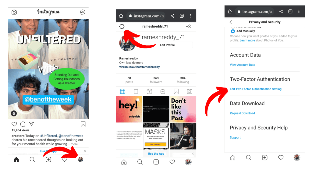 How to enable Instagram two factor authentication