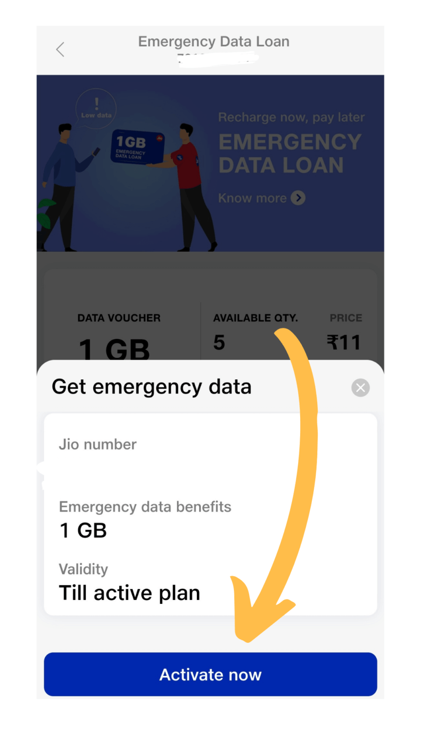 Jio Emergency Data Loan