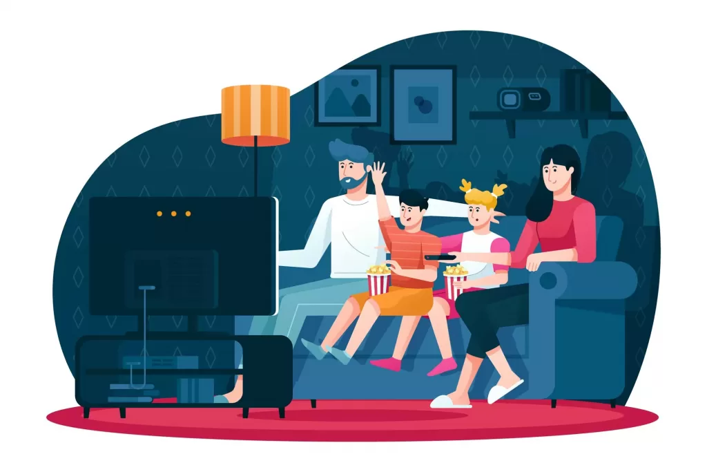 Image showing Family Watching Movie