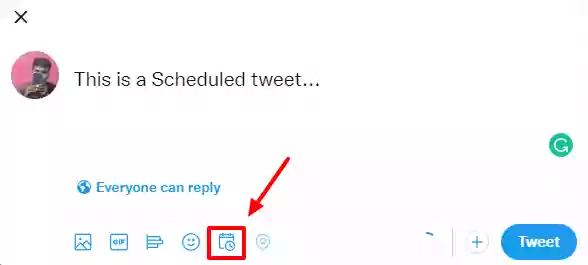 Image showing Scheduling tweet
