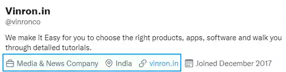 Image showing vinron twitter profile