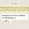 Whatsapp message reactions