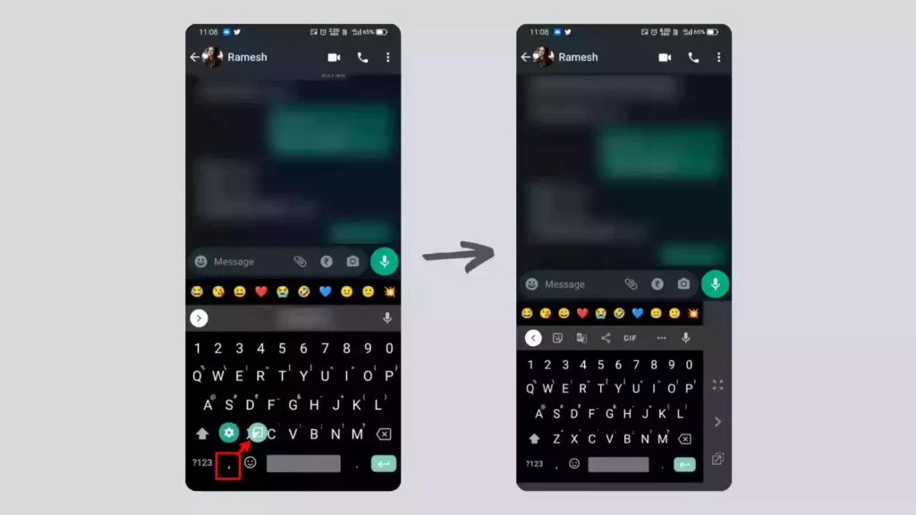 Image showing the one handed mode on gboard