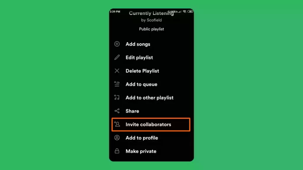 Image showing inviting spotify playlist collaborators