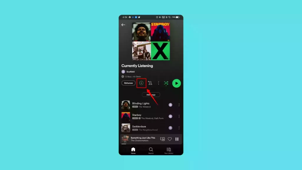 Image showing downloading spotify playlist for offline