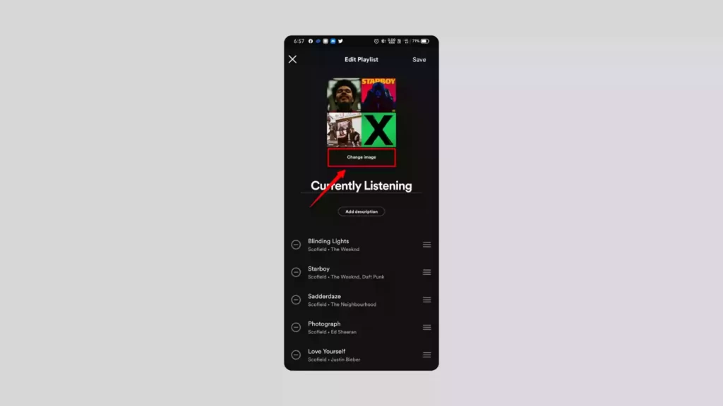 Image showing changing spotify playlist cover picture