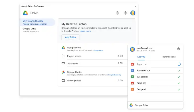 Image showing google drive desktop application