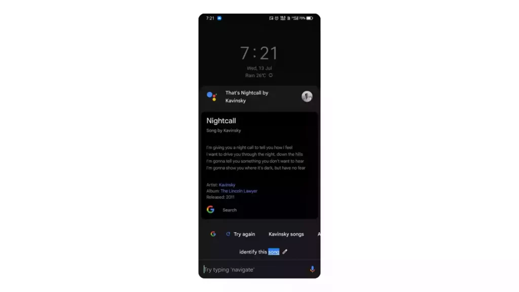 Image showing identifying songs with google assistant