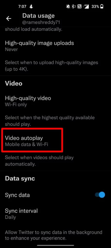 Now scroll and select video Autoplay