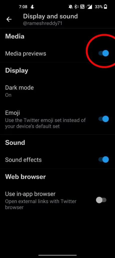 also disable media previews to turn off Twitter Autoplay videos