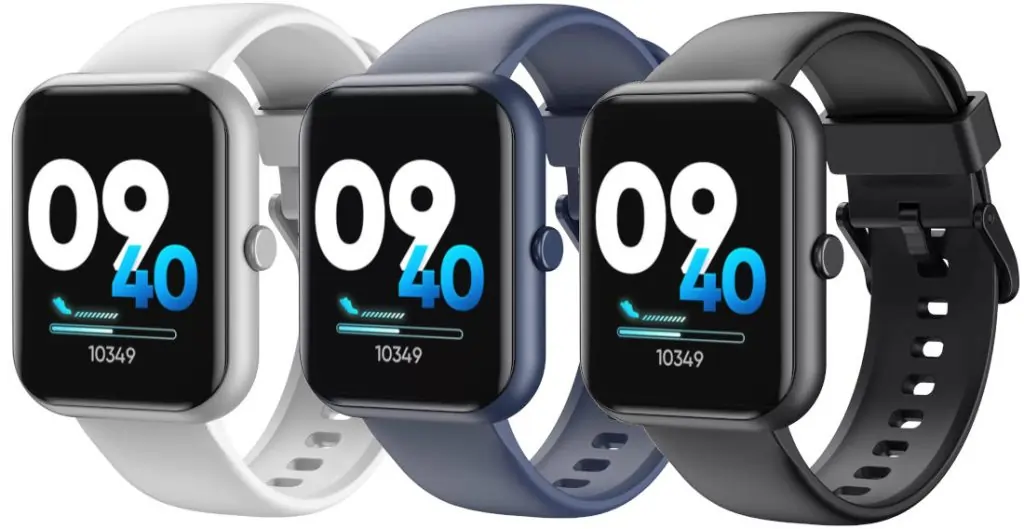 image showing Dizo Watch D smartwatch in three different colours